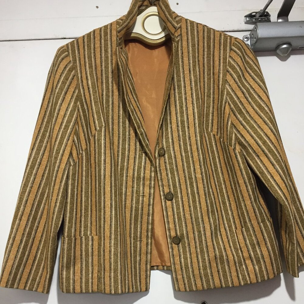 VINTAGE TAN JAY WOOL BLAZERS SIZE M